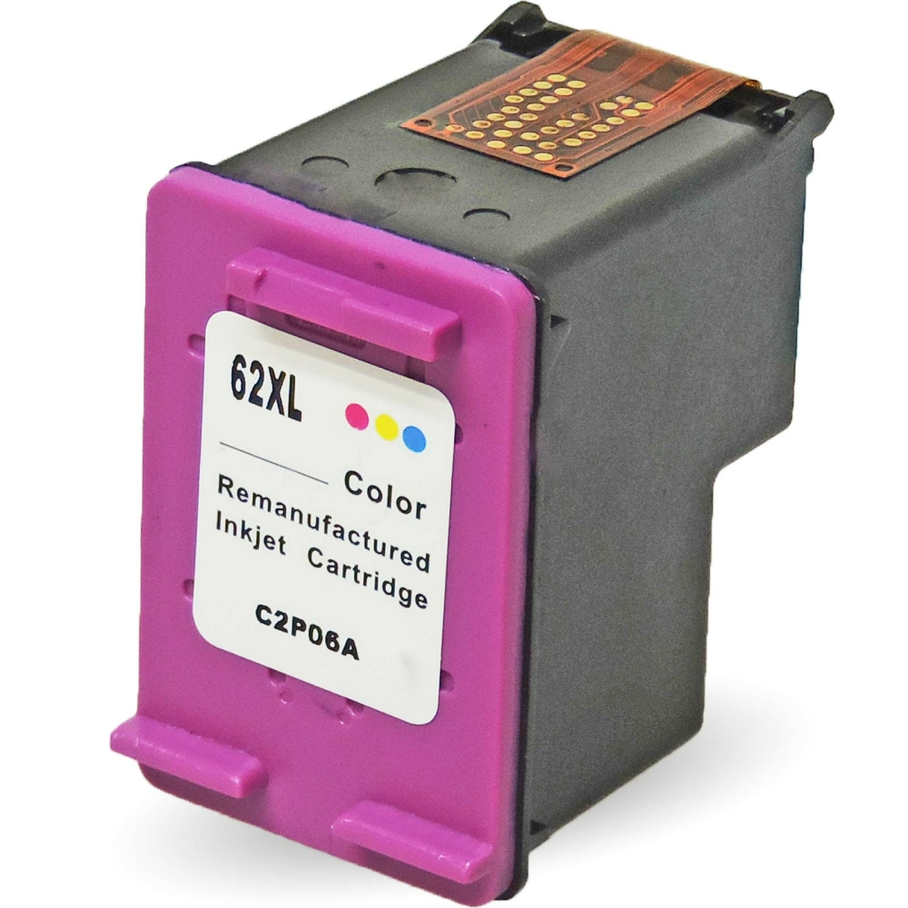 Wiederbef&uuml;llt HP 62XL, C2P07AE C Color Cyan / Magenta / Gelb Druckerpatrone f&uuml;r 415 Seiten von Gigao