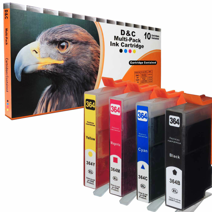 10 D&C Tinten HP HP364XL und DC HP-364 XL kompatibele Patronen f&uuml;r Photosmart Drucker