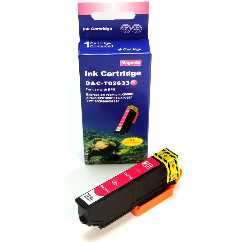 Kompatibel 5er Set Epson T2636, Eisb&auml;r, 26XL, C13T26364010 Druckerpatronen Tinte von D&C