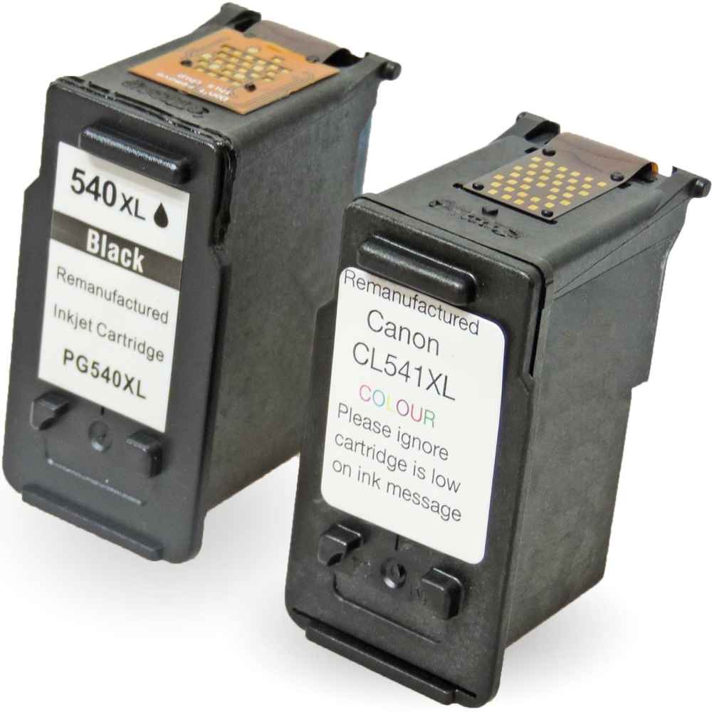 Wiederbef&uuml;llt 2er Set Canon PG-540XL BK + CL-541XL C Druckerpatronen wiederbef&uuml;llt Schwarz + alle Farben von Gigao