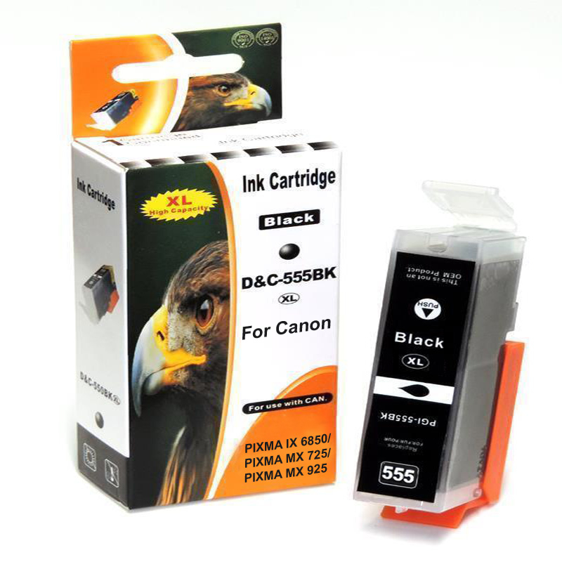 Kompatibel Canon 8049B001, PGI-555 XXL PGBK Schwarz Black pigmentiert Druckerpatrone f&uuml;r 1.000 Seiten von D&C