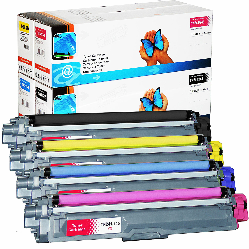 Kompatibel Brother TN-241BK, TN-245C, TN-245M, TN-245Y Sparset 4 Toner alle Farben von D&C