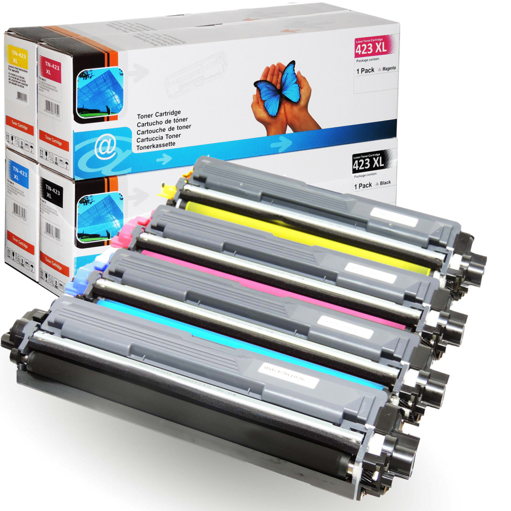 Kompatibel Brother TN-423 BK, TN-423 C, TN-423 M, TN-423 Y Sparset 4 Toner alle Farben von D&C