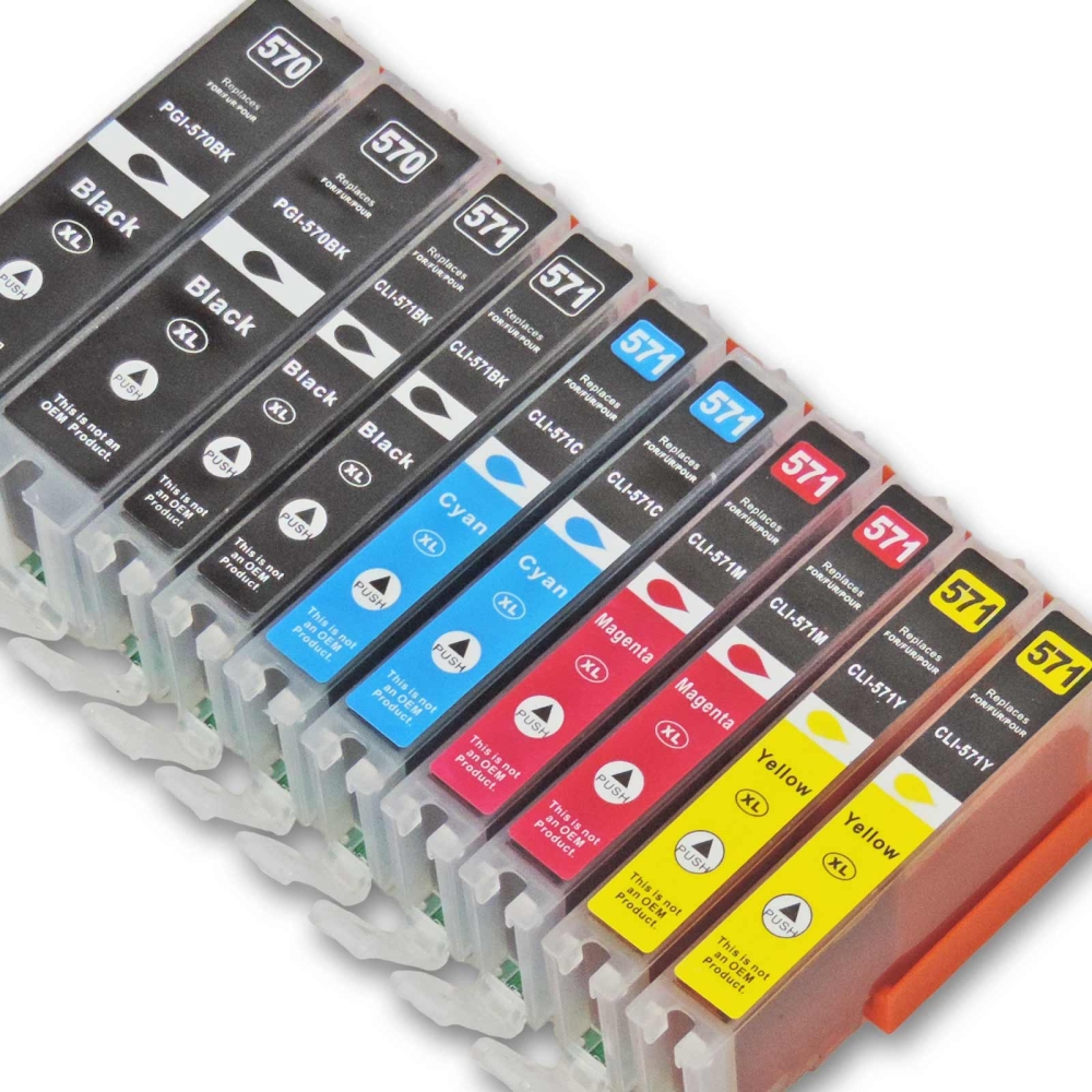Kompatibel 10er Set Canon CLI-571 XL, PGI-570 XL Druckerpatronen Tinte alle Farben von D&C