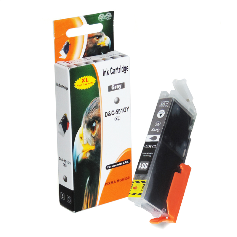 Kompatibel Canon 6512B001, CLI-551 XL GY Grau Grey Druckerpatrone f&uuml;r 275 Seiten von D&C