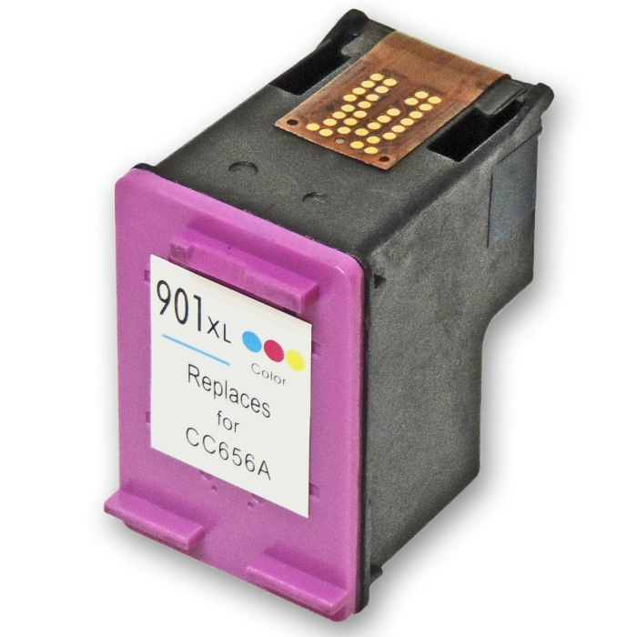 Wiederbef&uuml;llt 2er Set HP 901XL BK / CC654AE + 901XL C / CC656AE  Druckerpatronen wiederbef&uuml;llt Schwarz + alle Farben von Gigao