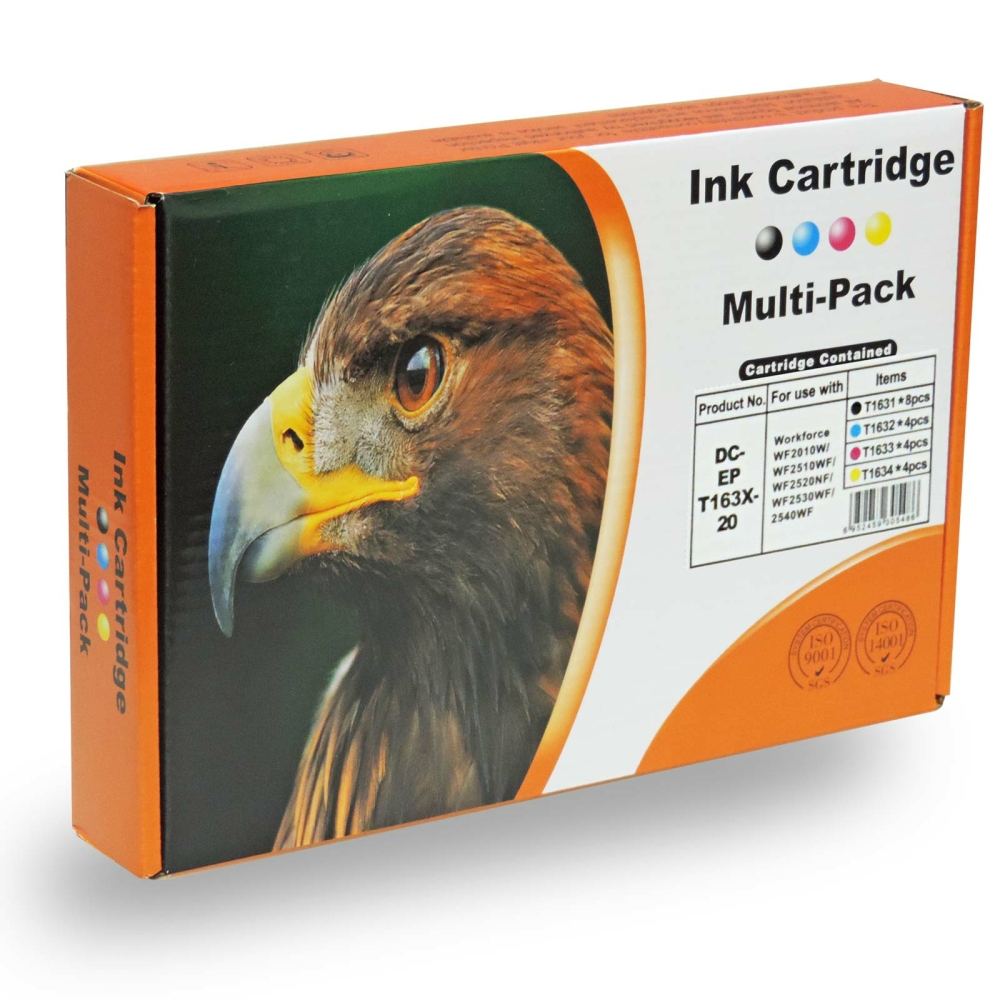 Kompatibel 20er Sparset Epson 16XL, F&uuml;ller, T1636, C13T16364010 Druckerpatronen Tinte alle Farben im Multipack von D&C