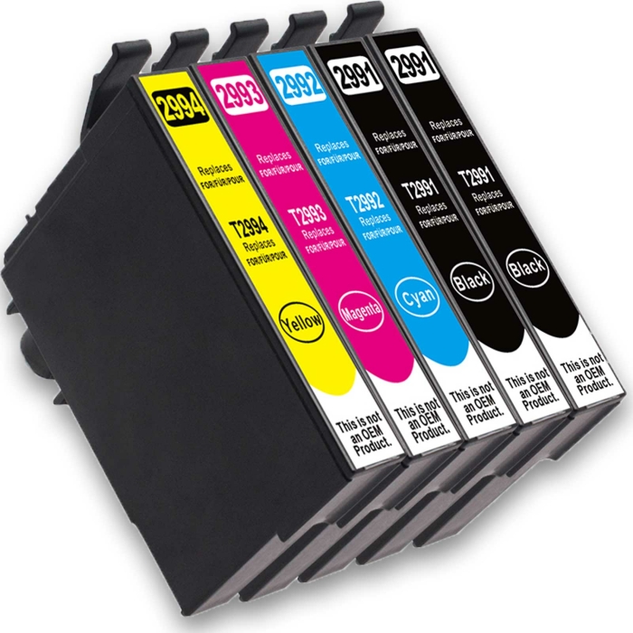 Kompatibel 5er Set Epson Erdbeere, 29XL Druckerpatronen...