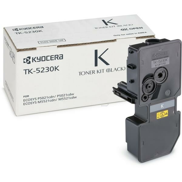 Original Toner Kyocera TK-5230BK Schwarz 2600 Seiten f&uuml;r Kyocera Ecosys Drucker