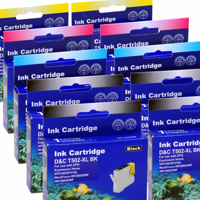Kompatibel 10er Set Epson Fernglas, T02W6, 502XL,...
