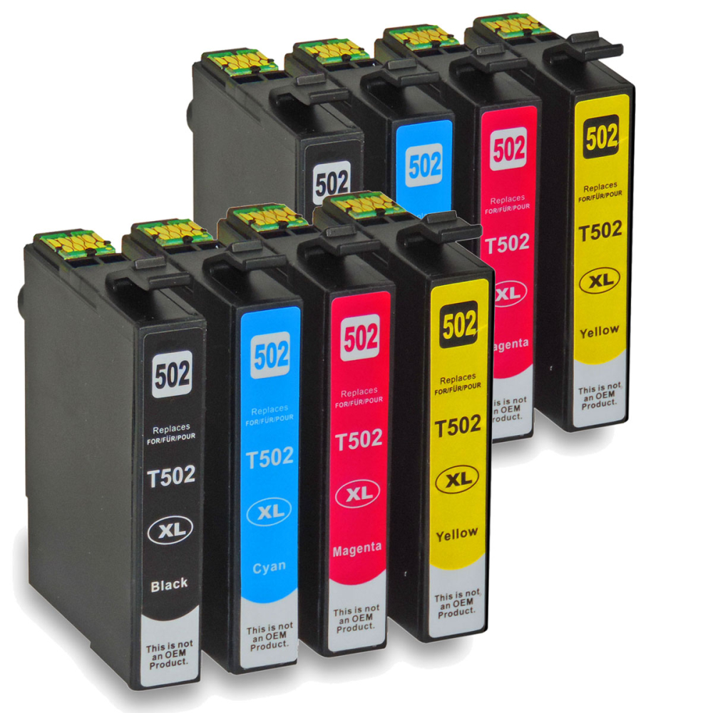 Kompatibel 8er Set Epson Fernglas, T02W6, 502XL, C13T02W64010 Druckerpatronen Tinte von D&C