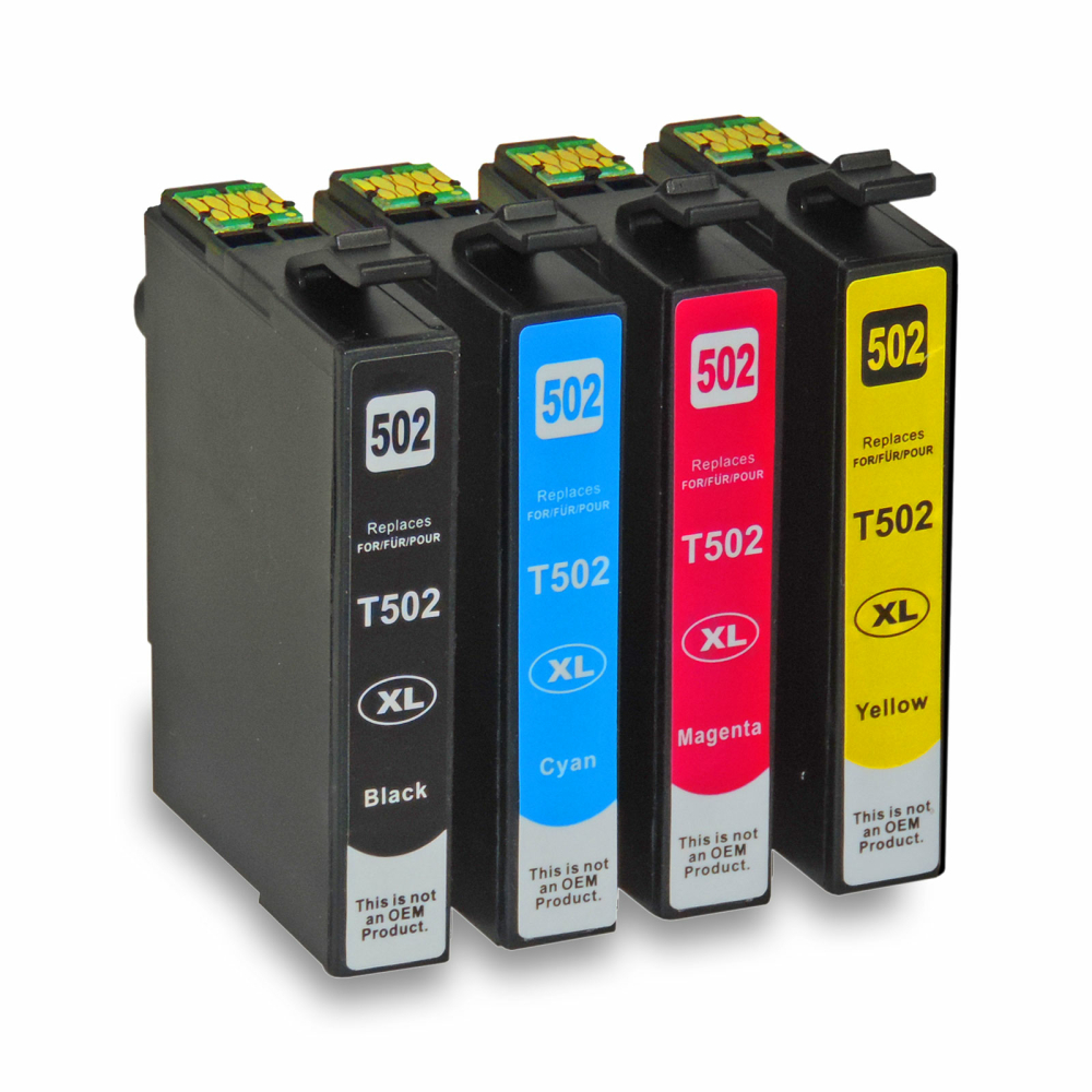 Kompatibel 4er Set Epson Fernglas, T02W6, 502XL, C13T02W64010 Druckerpatronen Tinte von D&C