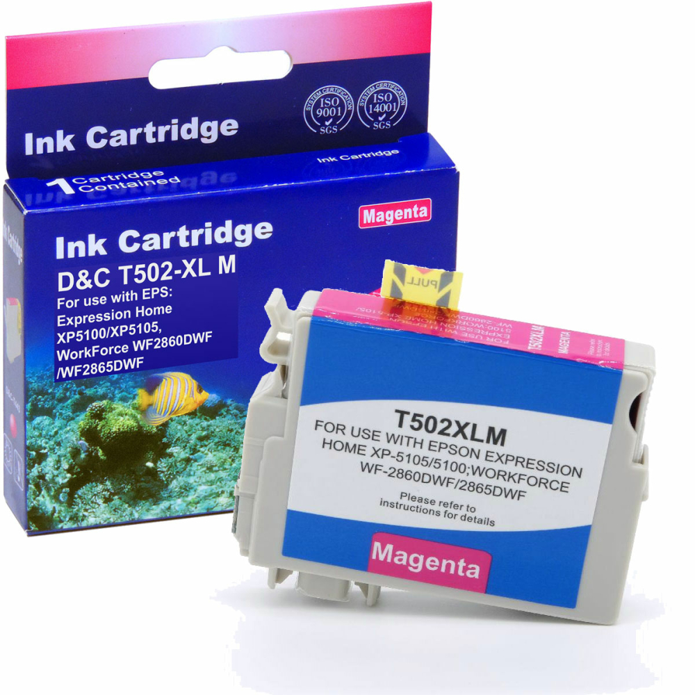Kompatibel Epson Fernglas, T02W3, 502XL, C13T02W34010 M Magenta Rot Druckerpatrone f&uuml;r 470 Seiten von D&C