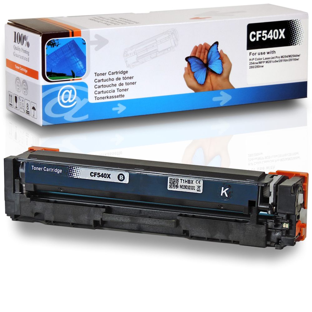 D&C Toner kompatibel HP 203X, CF540X BK Schwarz Black Toner Patrone 2.800 Seiten f&uuml;r HP Color LaserJet Pro M254 Series, MFP M280 Series, MFP M281 Series