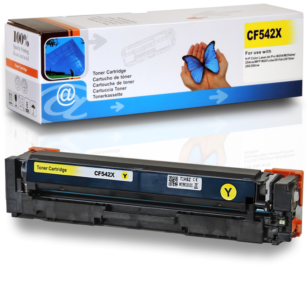 Kompatibel HP 203X, CF542X Y Yellow Gelb Toner Patrone f&uuml;r 2.300 Seiten von D&C