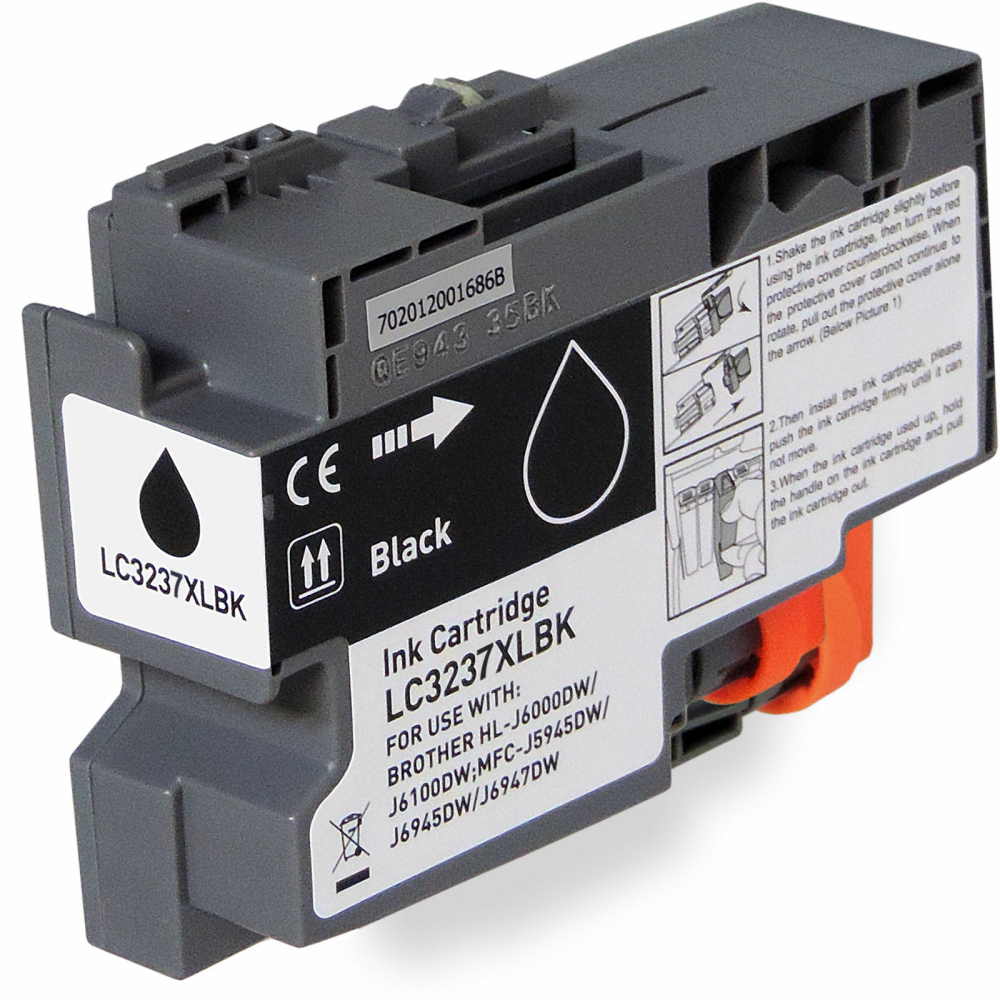 Kompatibel Brother LC-3237 XL BK Schwarz Black Druckerpatrone f&uuml;r 3.000 Seiten von D&C