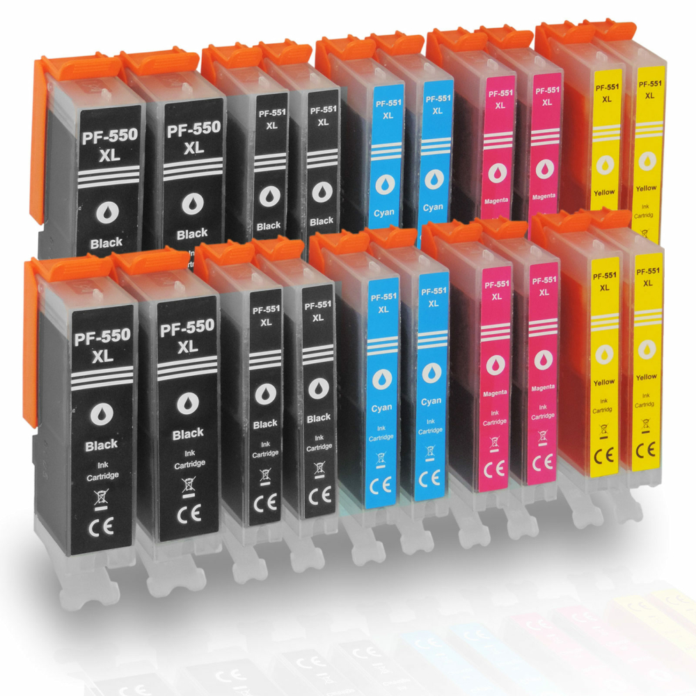20 Tinten von D&C kompatibel Canon PGI-550 XL, CLI-551 XL Druckerpatronen Tintenset alle Farben