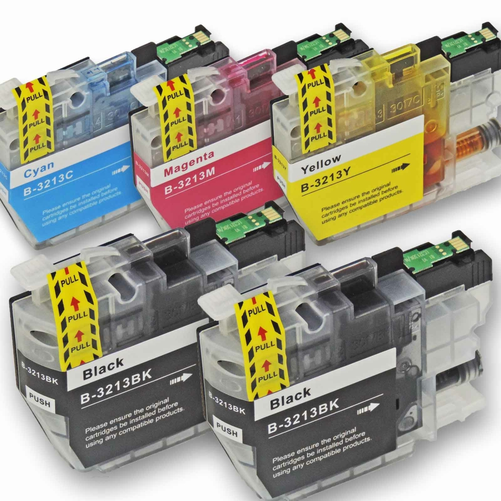 Kompatibel Brother LC-3213 XL Set 5 Druckerpatronen alle Farben von D&C