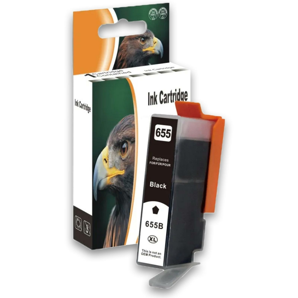 Kompatibel HP 655XL, CZ109AE BK Schwarz Black Druckerpatrone f&uuml;r 550 Seiten von D&C