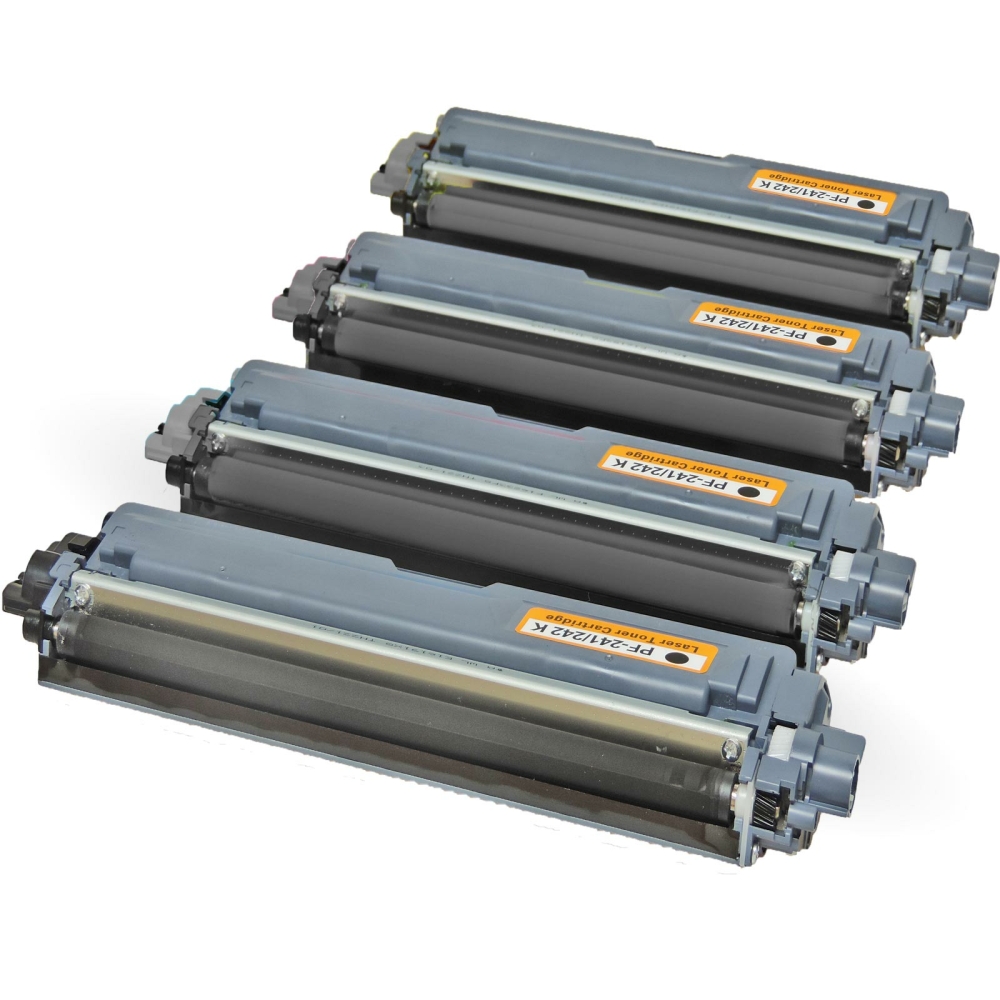 Kompatibel Brother TN-242 Toner Multipack 4 schwarze Tonerpatronen f&uuml;r je 2.500 Seiten von D&C