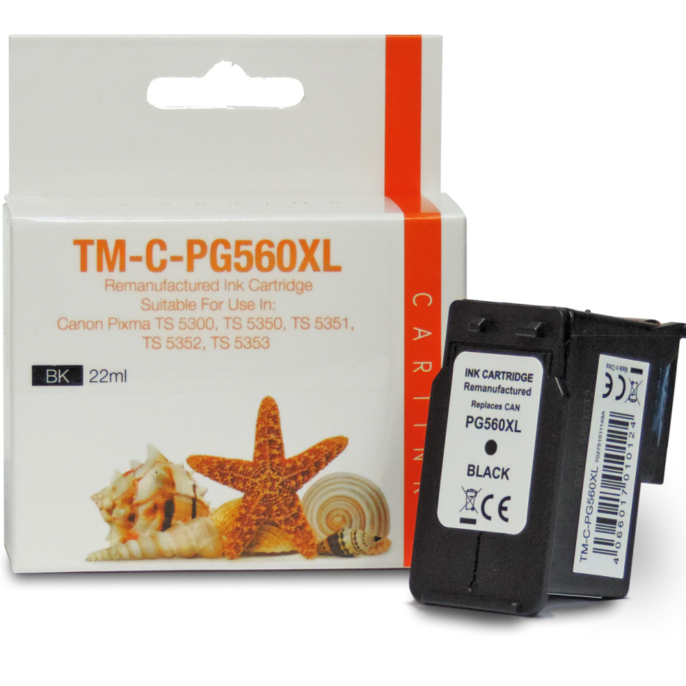 Wiederbef&uuml;llt Canon PG-560 XL, 3712C001 BK Schwarz Black Druckerpatrone f&uuml;r 750 Seiten von Gigao