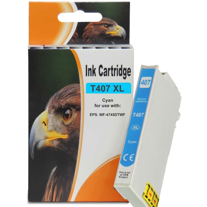 Kompatibel Epson 407XL, T407, C13T07U240 C Cyan Blau...