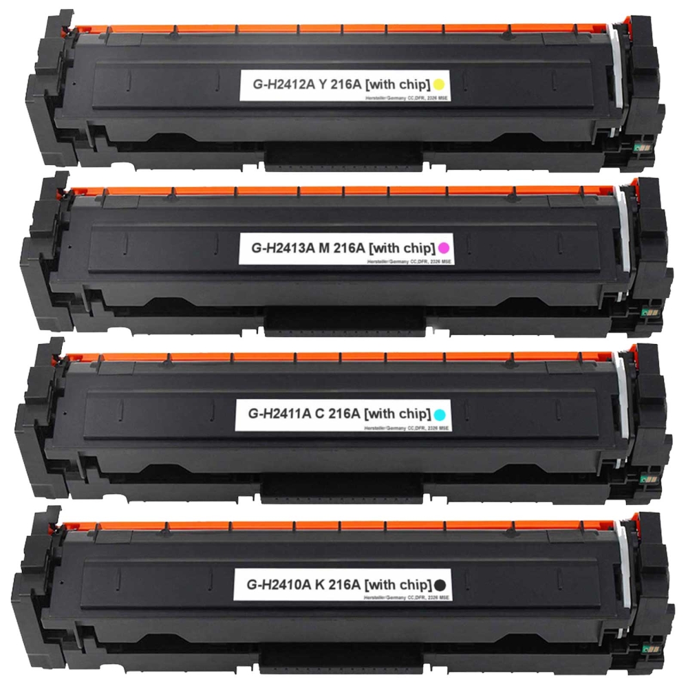 Kompatibel HP 216A: W2410A, W2411A, W2413A, W2412A Sparset 4 Toner alle Farben von Gigao