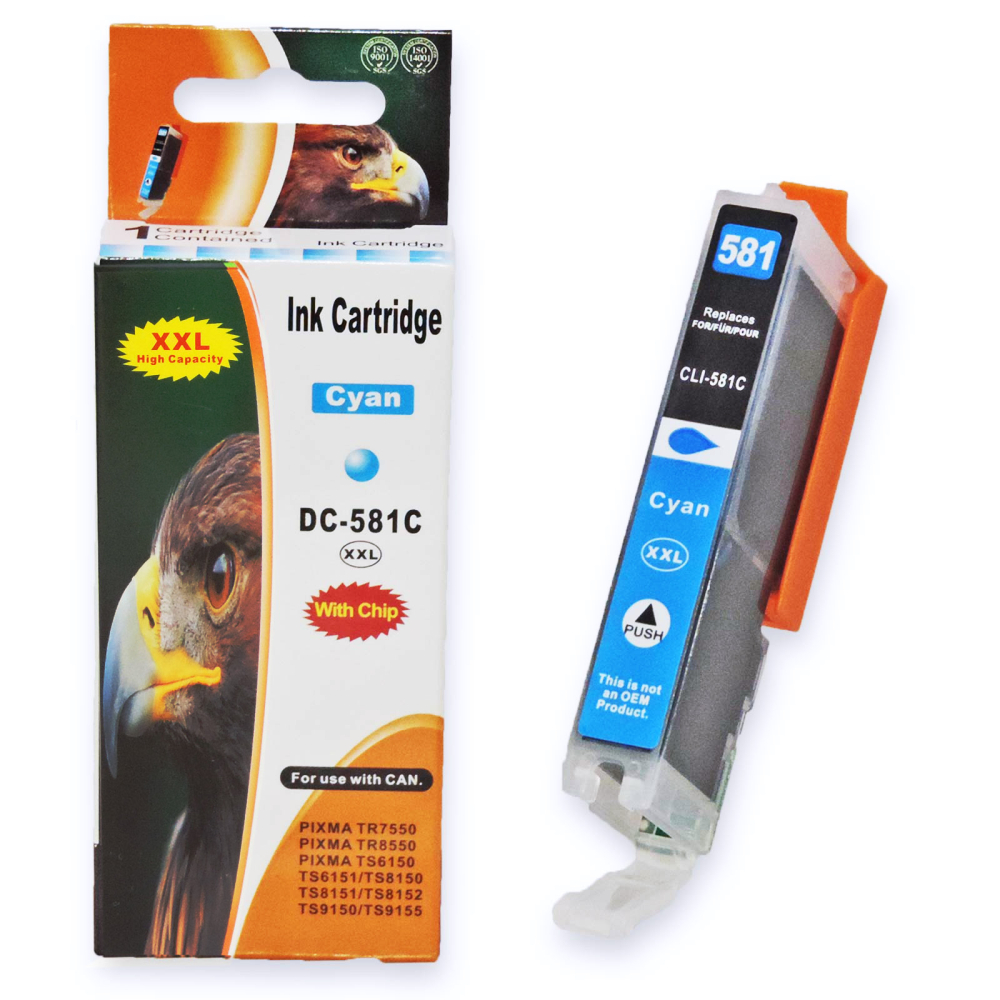 Kompatibel 5er Tintenset f&uuml;r Canon Pixma TS6150 (CLI-581 XXL, PGI-580 XXL, 2078C005) Druckerpatronen f&uuml;r Canon Pixma TS 6150 Drucker