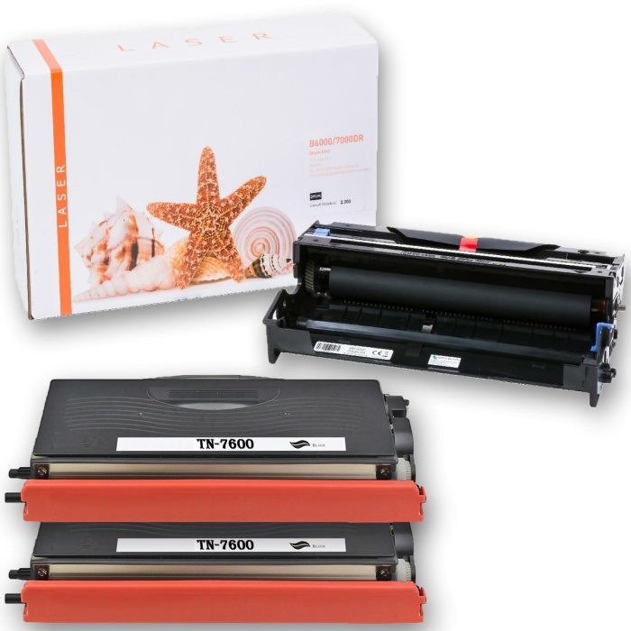 Kompatibel Brother DR-7000 + 2x TN-7600 XXL Trommel und...