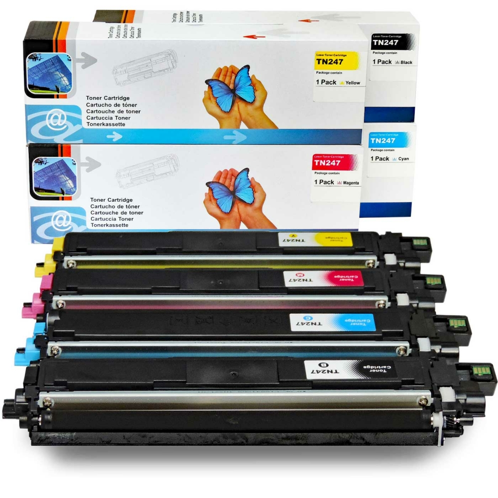 Kompatibel 4er Tonerset f&uuml;r Brother MFC-L 3710 CW (TN-243, TN-247) Tonerkassetten f&uuml;r Brother MFC-L 3710 CW Drucker