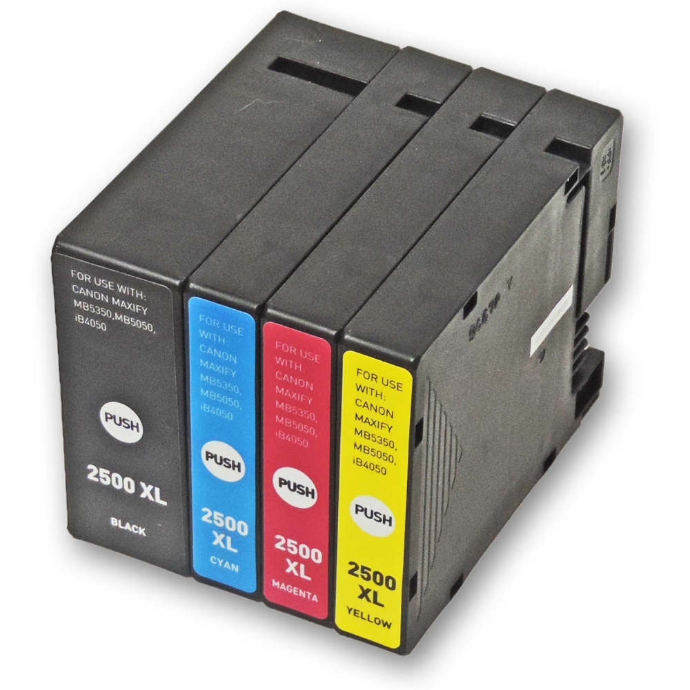 Kompatibel 4er Tintenset f&uuml;r Canon Maxify MB5455 (PGI-2500 XL) Druckerpatronen f&uuml;r Canon Maxify MB 5455 Drucker