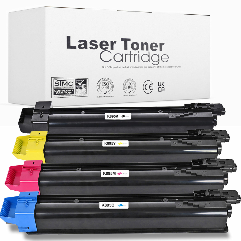 Kompatibel Kyocera TK-895K, TK-895C, TK-895M, TK-895Y Sparset 4 Toner alle Farben von Gigao