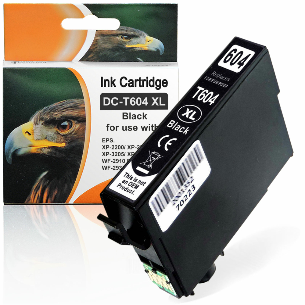 Kompatibel Epson C13T10H14010, 604XL BK Schwarz Black Druckerpatrone f&uuml;r 500 Seiten von D&C