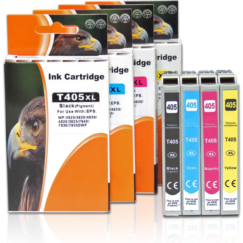 D&C 405XL Kompatible Tintenpatronen 4er-Set f&uuml;r Epson WorkForce Pro WF-4800 Series