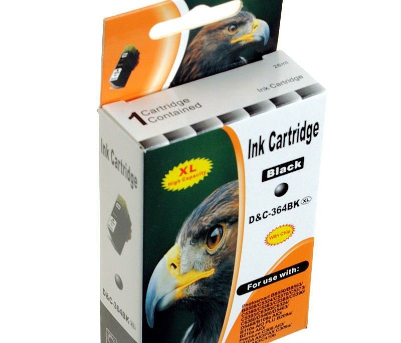 D&C Drukerpatrone Tinte ersetzt HP 364BK XL Schwarz Black CN684EE XL, CN680E f&uuml;r HP Photosmart Drucker