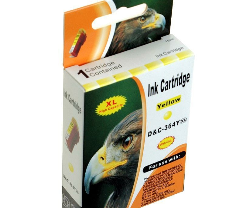 D&C Drukerpatrone Tinte ersetzt HP 364Y XL Yellow Gelb f&uuml;r HP Photosmart Drucker