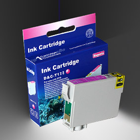 Kompatibel Epson Fuchs, T1283, T128, C13T12834010 M Magenta Rot Druckerpatrone f&uuml;r 140 Seiten von D&C