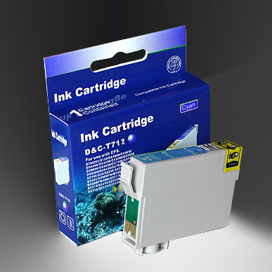 Kompatibel Epson Gepard, T0712, T071, C13T07124010 C Cyan...