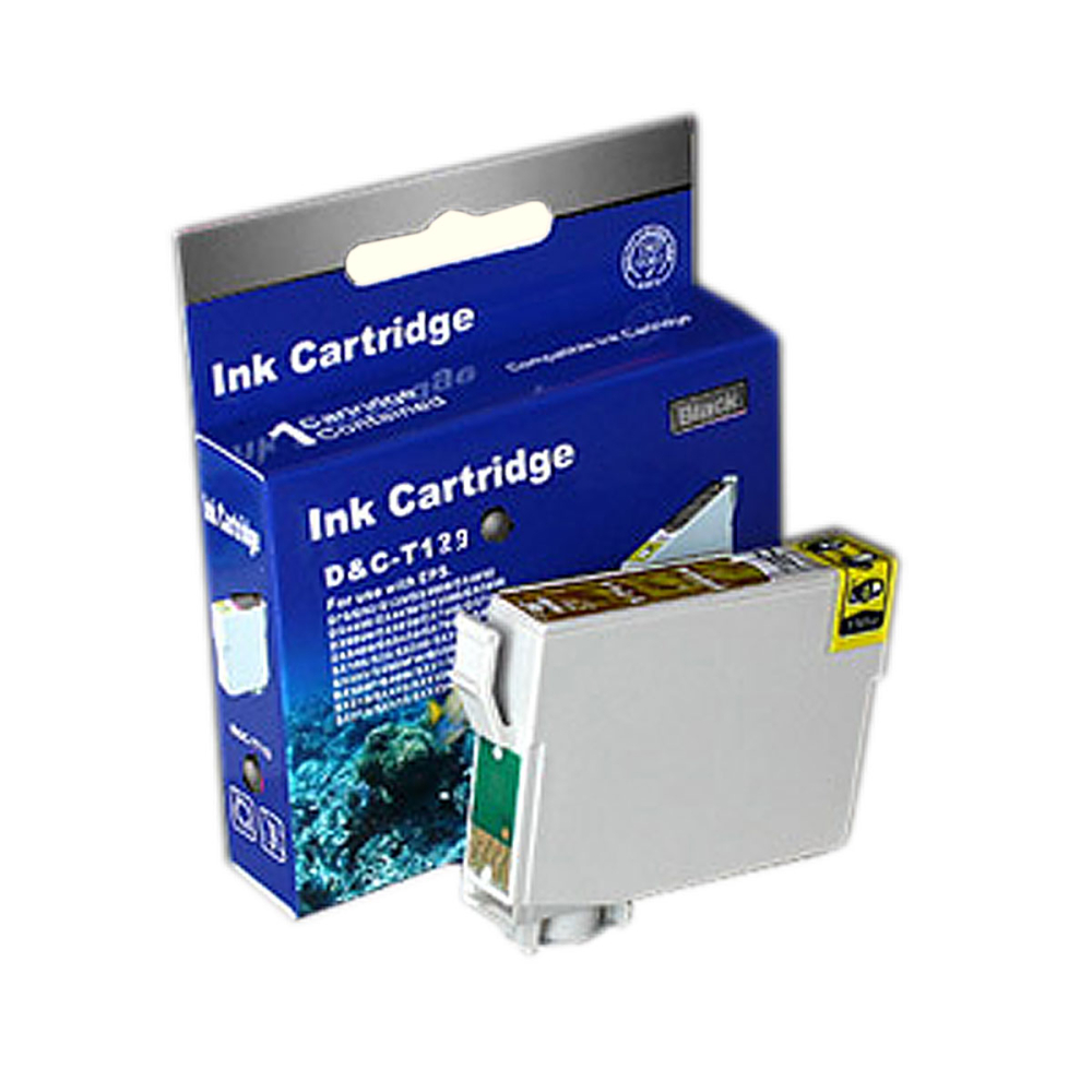 Kompatibel Epson Hirsch, T1301, T130, C13T13014010 BK Schwarz Black Druckerpatrone f&uuml;r 945 Seiten von D&C