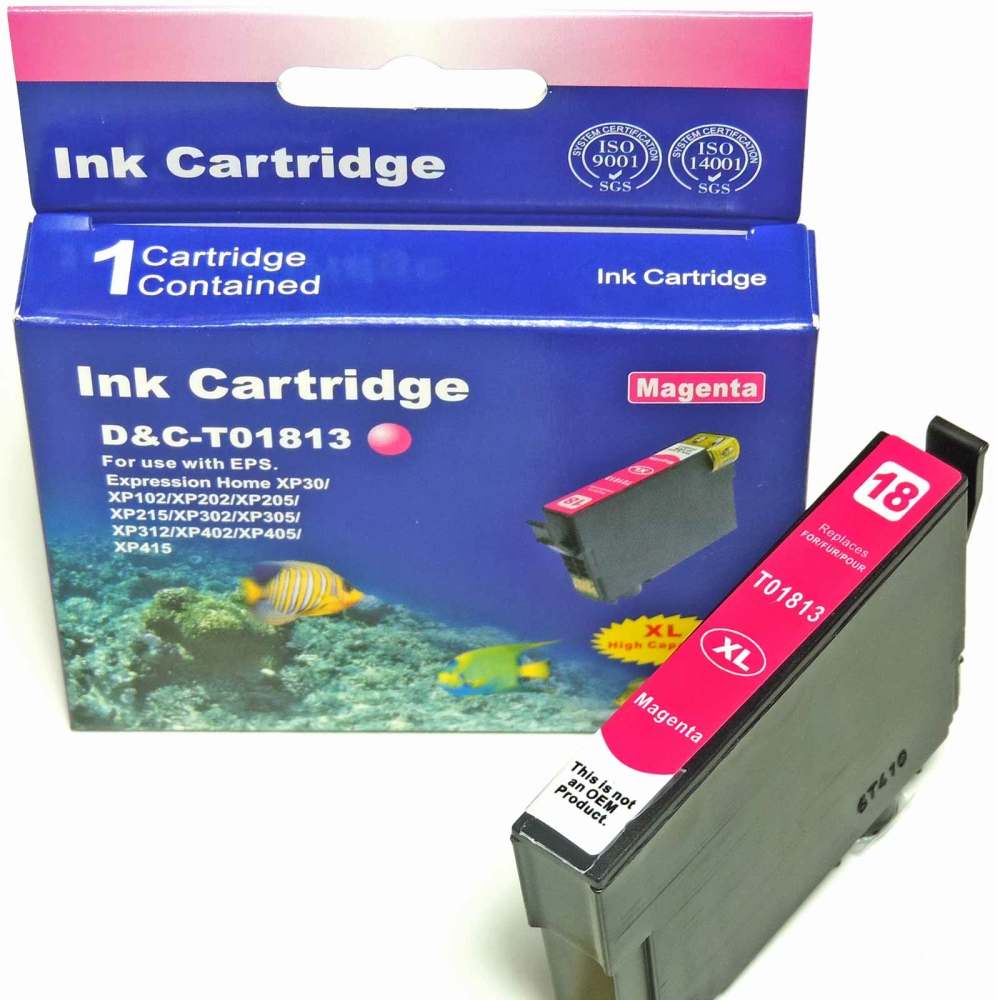 Kompatibel Epson G&auml;nsebl&uuml;mchen, T1813, 18XL, C13T18134010 M Magenta Rot Druckerpatrone f&uuml;r 450 Seiten von D&C