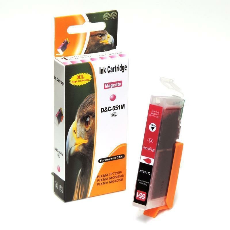 Kompatibel Canon 6445B001, CLI-551 XL M Magenta Rot Druckerpatrone f&uuml;r 930 Seiten von D&C