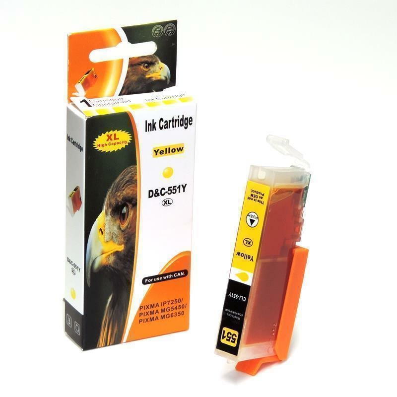 Kompatibel Canon 6446B001, CLI-551 XL Y Yellow Gelb Druckerpatrone f&uuml;r 1.000 Seiten von D&C