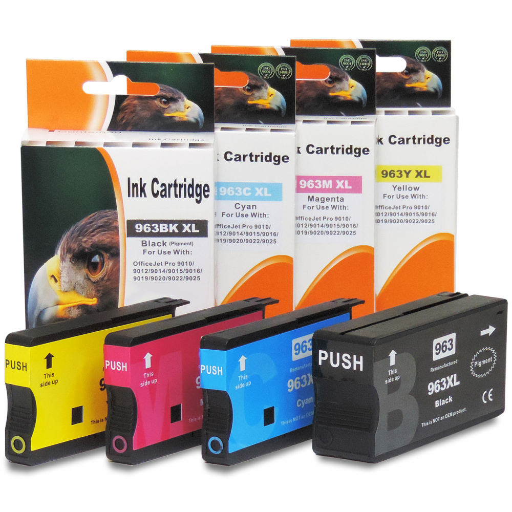 D&C HP 963XL Kompatibel 4er-Set Tintenpatronen f&uuml;r HP OfficeJet Pro 9012 Serie