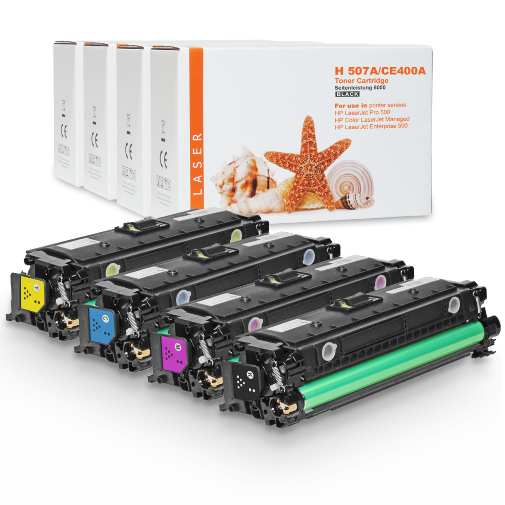 Gigao Toner-Set f&uuml;r HP LaserJet Pro 500 color MFP M570dn - CE400X CE401A CE402A CE403A (507X/507A)