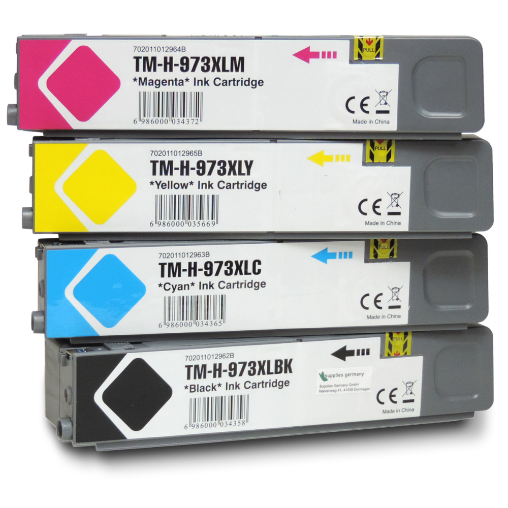Gigao HP 973X XXL Tintenpatronen Set f&uuml;r HP PageWide Pro 450 Series (4er-Pack)