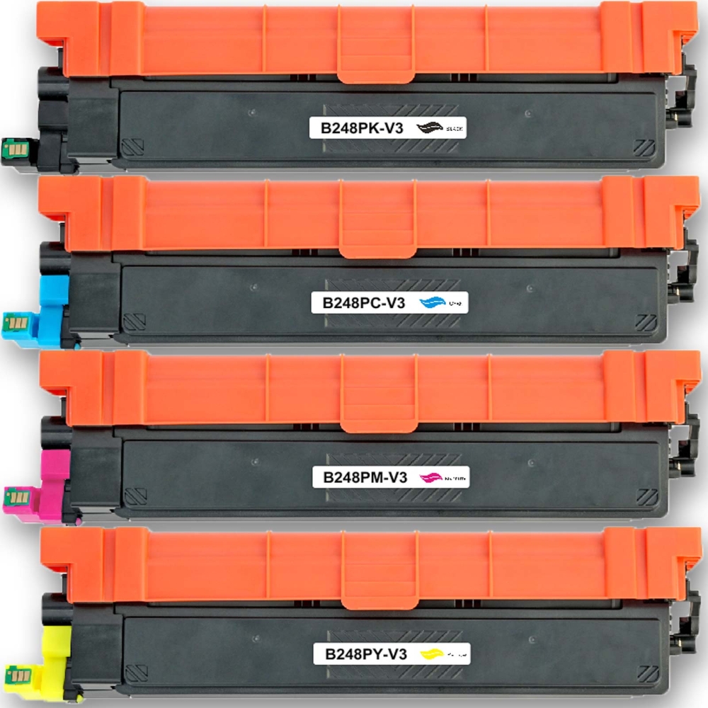 Kompatibel Brother TN-248 BK, TN-248 C, TN-248 M, TN-248 Y mit Chip - Sparset 4 Toner alle Farben von Gigao