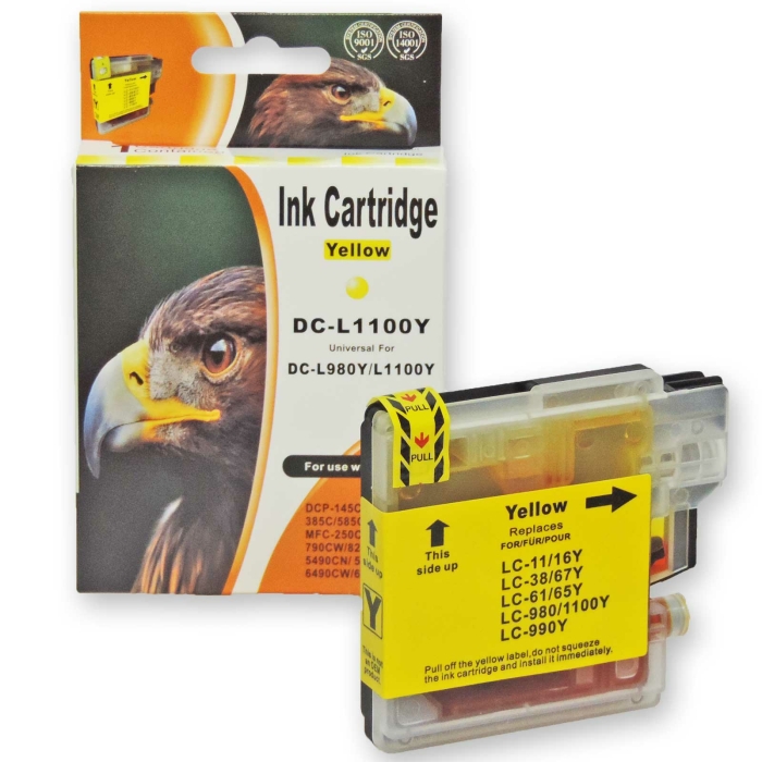 Kompatibel Brother LC-980, LC-1100 Y Yellow Gelb...