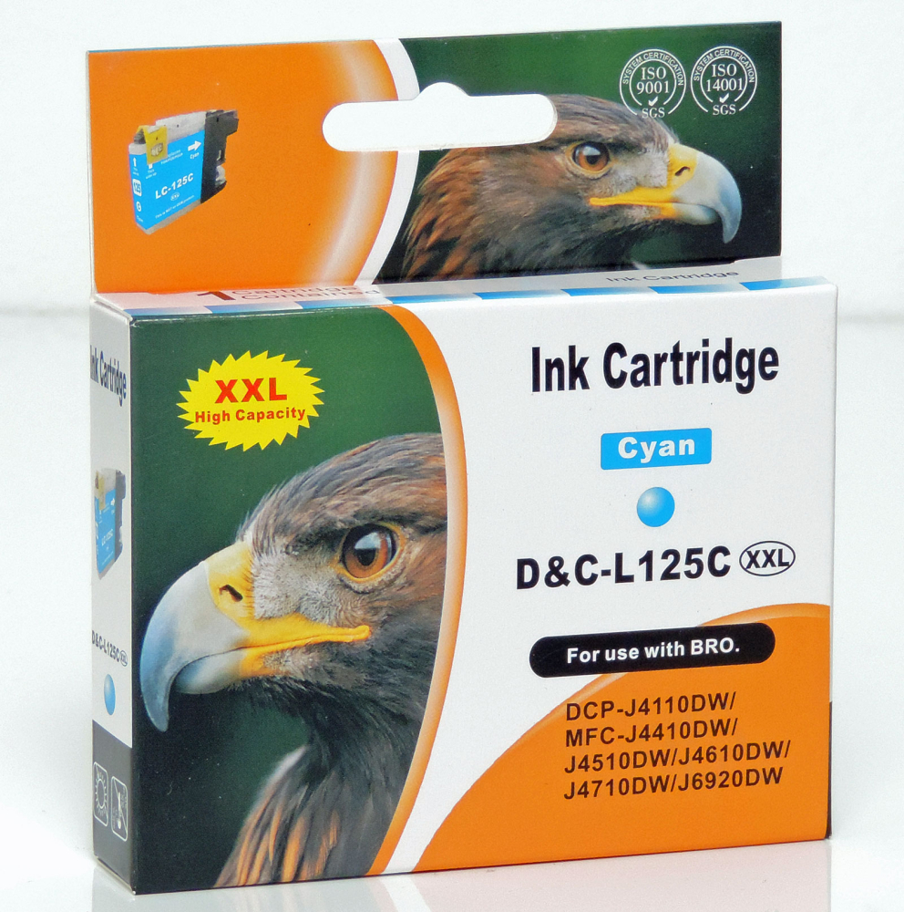 Kompatibel Brother LC-125 XXL, LC-127 XXL Set 4 Druckerpatronen von D&C