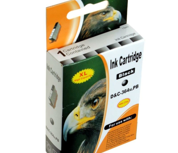 D&C Tinte Foto-Schwarz HP364 XL kompatibel f&uuml;r...
