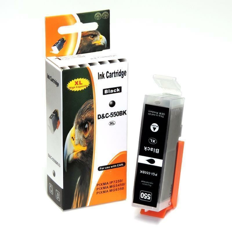Kompatibel Canon 6431B001, PGI-550 XL PGBK Schwarz Black pigmentiert Druckerpatrone f&uuml;r 625 Seiten von D&C